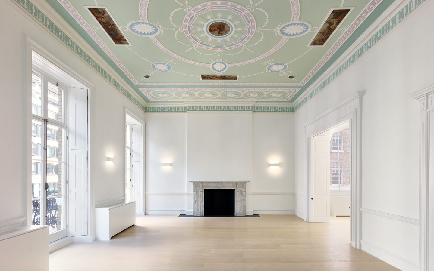 Restored interior at 17 Portland Place